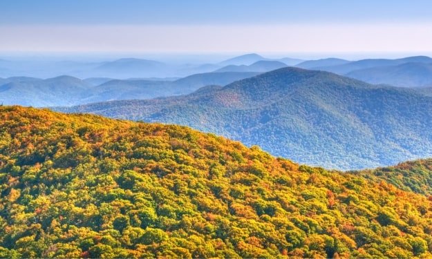 scenic panorama of the mountains near Blue Ridge, Georgia