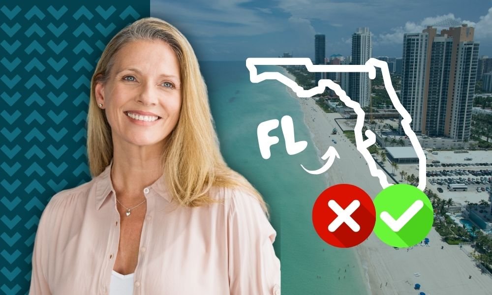 retired woman considering pros and cons of retiring in florida