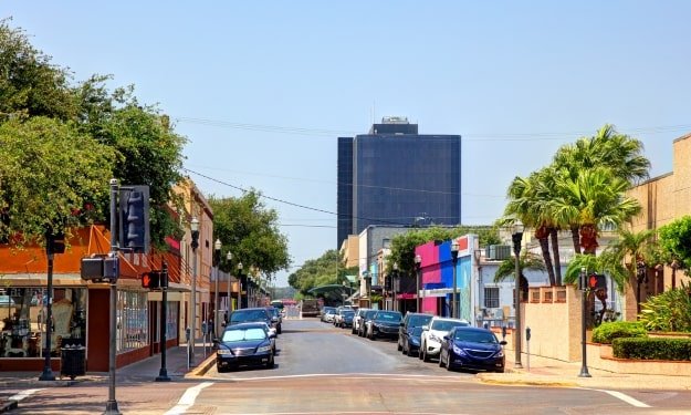 downtown street in McAllen, Texas