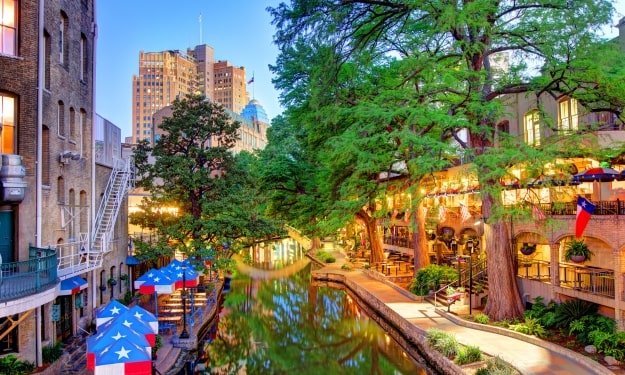 river walk in downtown San Antonio, Texas