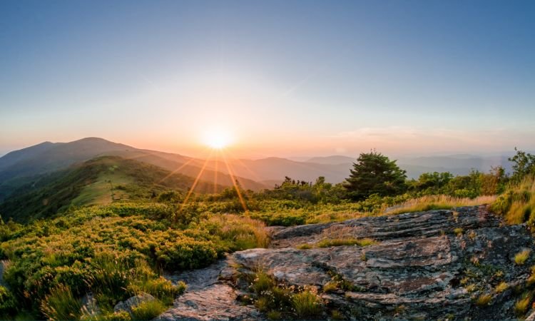 sunrise at the top of roan mountain tennessee